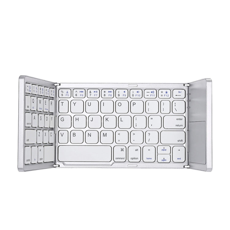 B033 Tastiera wireless Bluetooth ricaricabile a 3 pieghe, 64 tasti, con touchpad, 3-Folding 64 Keys with Touchpad White, 3-Folding 64 Keys with Touchpad Black