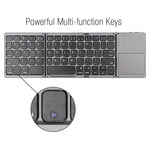 B033 Tastiera wireless Bluetooth ricaricabile a 3 pieghe, 64 tasti, con touchpad, 3-Folding 64 Keys with Touchpad White, 3-Folding 64 Keys with Touchpad Black