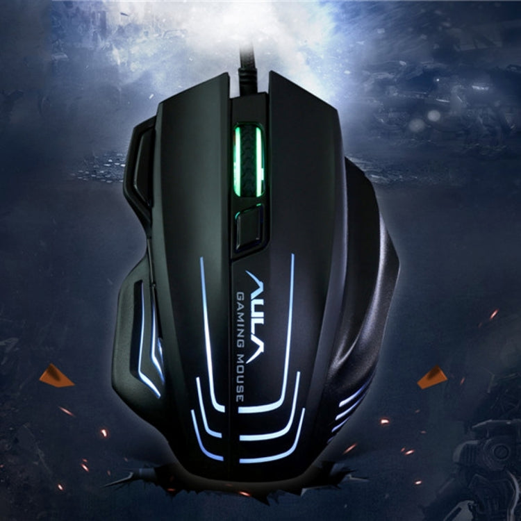 Mouse da gioco ottico con cavo USB competitivo a luce colorata serie Aula Ghost Shark II, risoluzione massima di 4000 DPI, Ghost Shark II(W), Ghost Shark II(B)