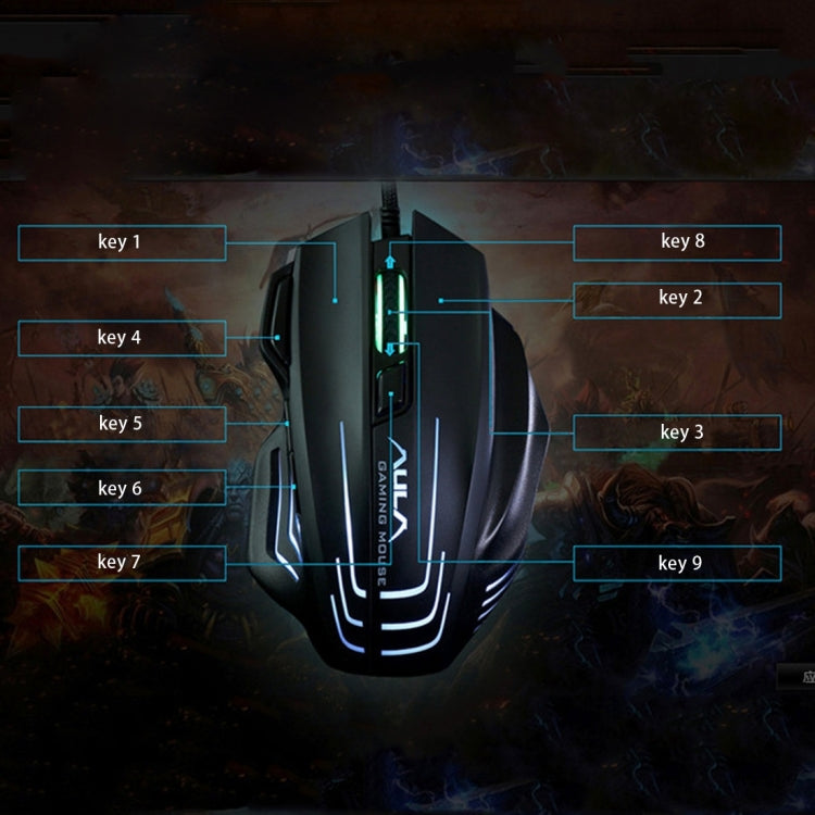 Mouse da gioco ottico con cavo USB competitivo a luce colorata serie Aula Ghost Shark II, risoluzione massima di 4000 DPI, Ghost Shark II(W), Ghost Shark II(B)