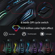 Mouse da gioco ottico con cavo USB competitivo a luce colorata serie Aula Ghost Shark II, risoluzione massima di 4000 DPI, Ghost Shark II(W), Ghost Shark II(B)