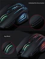 Mouse da gioco ottico con cavo USB competitivo a luce colorata serie Aula Ghost Shark II, risoluzione massima di 4000 DPI, Ghost Shark II(W), Ghost Shark II(B)