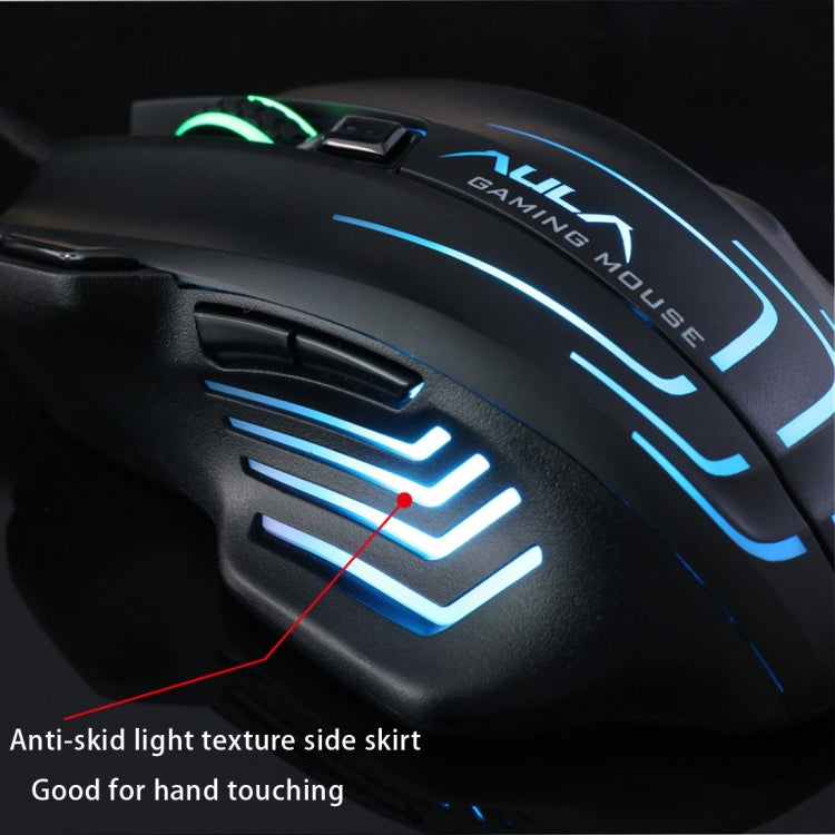 Mouse da gioco ottico con cavo USB competitivo a luce colorata serie Aula Ghost Shark II, risoluzione massima di 4000 DPI, Ghost Shark II(W), Ghost Shark II(B)