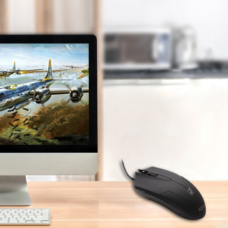 Mouse da gioco ottico cablato universale USB Chasing Leopard 119, lunghezza: 1,45 m, 119 Jet Black, 119 White, 119 Black