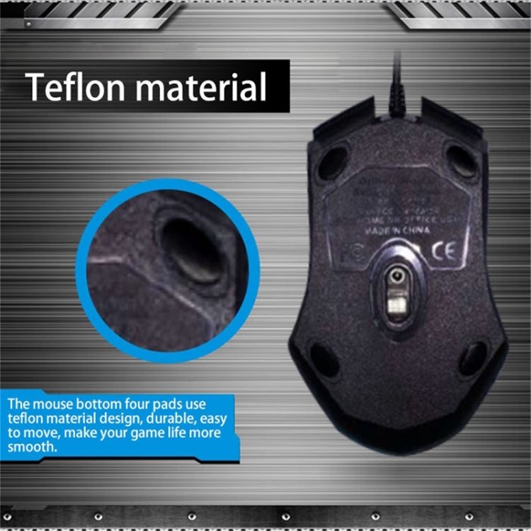 Chasing Leopard 129 Mouse da gioco ottico cablato universale USB con contrappeso, lunghezza: 1,3 m, 129