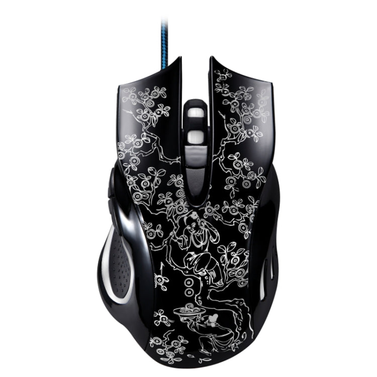 Mouse da gioco ottico e-sport cablato con retroilluminazione a LED regolabile a quattro velocità USB ZGB 169 USB 2400 DPI con contrappeso, lunghezza: 1,45 m, 169 Black, 169 White