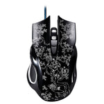 Mouse da gioco ottico e-sport cablato con retroilluminazione a LED regolabile a quattro velocità USB ZGB 169 USB 2400 DPI con contrappeso, lunghezza: 1,45 m, 169 Black, 169 White