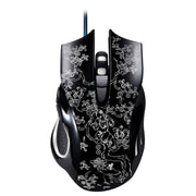 Mouse da gioco ottico e-sport cablato con retroilluminazione a LED regolabile a quattro velocità USB ZGB 169 USB 2400 DPI con contrappeso, lunghezza: 1,45 m, 169 Black, 169 White