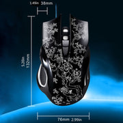 Mouse da gioco ottico e-sport cablato con retroilluminazione a LED regolabile a quattro velocità USB ZGB 169 USB 2400 DPI con contrappeso, lunghezza: 1,45 m, 169 Black, 169 White