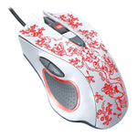 Mouse da gioco ottico e-sport cablato con retroilluminazione a LED regolabile a quattro velocità USB ZGB 169 USB 2400 DPI con contrappeso, lunghezza: 1,45 m, 169 Black, 169 White