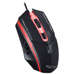 Chasing Leopard 199 Mouse da gioco ottico cablato con retroilluminazione a LED regolabile USB 1600 DPI a tre velocità, lunghezza: 1,3 m, 199 Black, 199