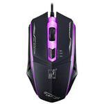 Chasing Leopard 199 Mouse da gioco ottico cablato con retroilluminazione a LED regolabile USB 1600 DPI a tre velocità, lunghezza: 1,3 m, 199 Black, 199