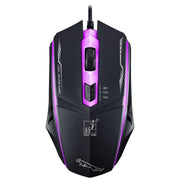 Chasing Leopard 199 Mouse da gioco ottico cablato con retroilluminazione a LED regolabile USB 1600 DPI a tre velocità, lunghezza: 1,3 m, 199 Black, 199