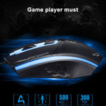 Chasing Leopard 199 Mouse da gioco ottico cablato con retroilluminazione a LED regolabile USB 1600 DPI a tre velocità, lunghezza: 1,3 m, 199 Black, 199