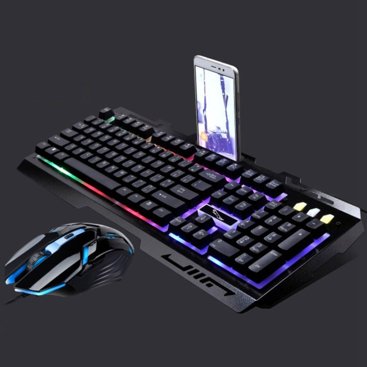 Chasing Leopard G700 USB RGB retroilluminato set mouse e tastiera da gioco ottici cablati, lunghezza cavo tastiera: 1,35 m, lunghezza cavo mouse: 1,3 m, G700 Black, G700 White