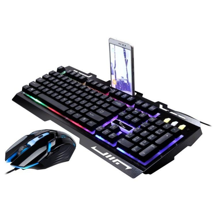 Chasing Leopard G700 USB RGB retroilluminato set mouse e tastiera da gioco ottici cablati, lunghezza cavo tastiera: 1,35 m, lunghezza cavo mouse: 1,3 m, G700 Black, G700 White