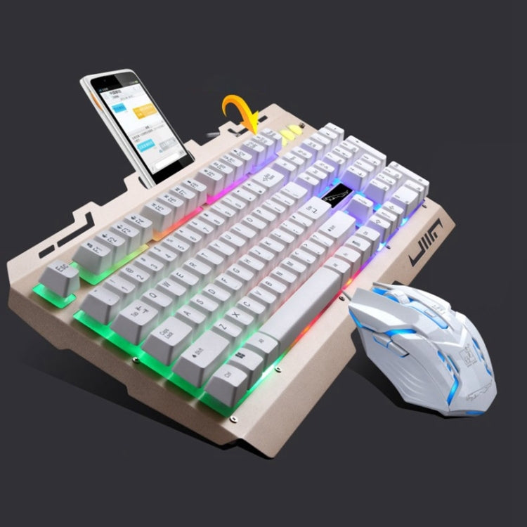 Chasing Leopard G700 USB RGB retroilluminato set mouse e tastiera da gioco ottici cablati, lunghezza cavo tastiera: 1,35 m, lunghezza cavo mouse: 1,3 m, G700 Black, G700 White