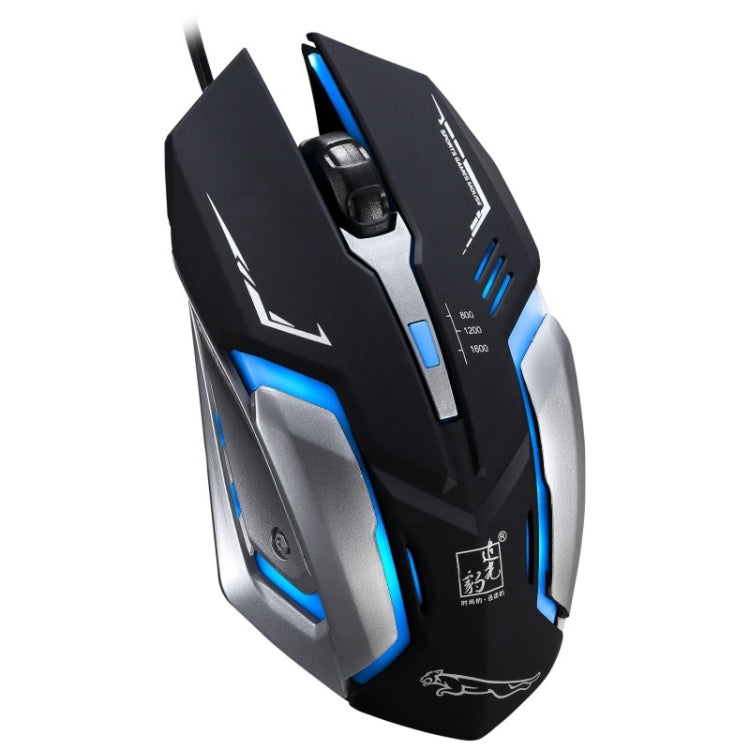 Chasing Leopard K1 USB 1600 DPI Mouse da gioco ottico cablato con retroilluminazione a LED regolabile a tre velocità, lunghezza: 1,3 m
