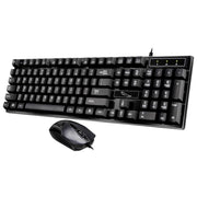 Chasing Leopard Q17 104 tasti Tastiera da ufficio con sospensione cablata USB + set mouse simmetrico cablato, Lunghezza cavo tastiera: 1,4 m, Lunghezza cavo mouse: 1,3 m, Q17 Black, Q17 White
