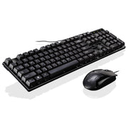 Chasing Leopard Q17 104 tasti Tastiera da ufficio con sospensione cablata USB + set mouse simmetrico cablato, Lunghezza cavo tastiera: 1,4 m, Lunghezza cavo mouse: 1,3 m, Q17 Black, Q17 White