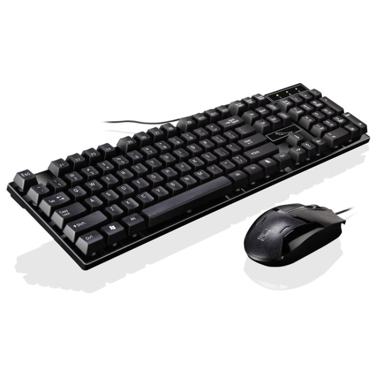 Chasing Leopard Q17 104 tasti Tastiera da ufficio con sospensione cablata USB + set mouse simmetrico cablato, Lunghezza cavo tastiera: 1,4 m, Lunghezza cavo mouse: 1,3 m, Q17 White, Q17 Black