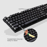 Chasing Leopard Q17 104 tasti Tastiera da ufficio con sospensione cablata USB + set mouse simmetrico cablato, Lunghezza cavo tastiera: 1,4 m, Lunghezza cavo mouse: 1,3 m, Q17 Black, Q17 White