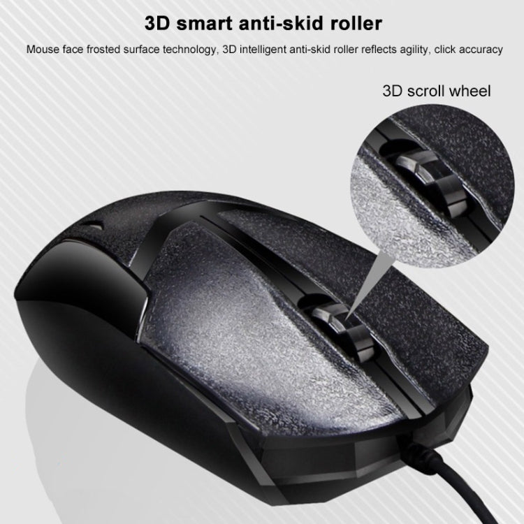 Chasing Leopard Q17 104 tasti Tastiera da ufficio con sospensione cablata USB + set mouse simmetrico cablato, Lunghezza cavo tastiera: 1,4 m, Lunghezza cavo mouse: 1,3 m, Q17 Black, Q17 White