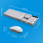 Chasing Leopard Q17 104 tasti Tastiera da ufficio con sospensione cablata USB + set mouse simmetrico cablato, Lunghezza cavo tastiera: 1,4 m, Lunghezza cavo mouse: 1,3 m, Q17 Black, Q17 White