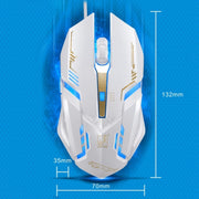 Chasing Leopard V17 USB 2400 DPI Mouse da gioco ottico cablato con motivo di linea regolabile a quattro velocità con luce respiratoria a LED, Lunghezza: 1,45 m, V17, V17 Jet Black