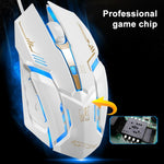 Chasing Leopard V17 USB 2400 DPI Mouse da gioco ottico cablato con motivo di linea regolabile a quattro velocità con luce respiratoria a LED, Lunghezza: 1,45 m, V17, V17 Jet Black