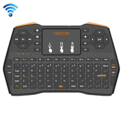 VIBOTON i8 Plus Mini tastiera wireless QWERT da 2,4 GHz aggiornata con touchpad per TV Box, Mi Box, computer, tablet, laptop e proiettore (nero), Wireless Keyboard
