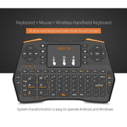 VIBOTON i8 Plus Mini tastiera wireless QWERT da 2,4 GHz aggiornata con touchpad per TV Box, Mi Box, computer, tablet, laptop e proiettore (nero), Wireless Keyboard
