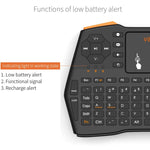 VIBOTON i8 Plus Mini tastiera wireless QWERT da 2,4 GHz aggiornata con touchpad per TV Box, Mi Box, computer, tablet, laptop e proiettore (nero), Wireless Keyboard