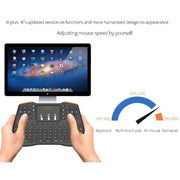 VIBOTON i8 Plus Mini tastiera wireless QWERT da 2,4 GHz aggiornata con touchpad per TV Box, Mi Box, computer, tablet, laptop e proiettore (nero), Wireless Keyboard