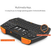 VIBOTON i8 Plus Mini tastiera wireless QWERT da 2,4 GHz aggiornata con touchpad per TV Box, Mi Box, computer, tablet, laptop e proiettore (nero), Wireless Keyboard