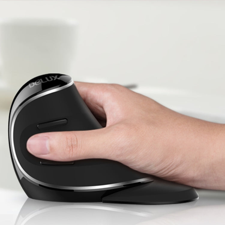 Mouse ergonomico verticale portatile wireless DELUX M618 Plus 2.4G 1600 DPI, 1600DPI Wireless