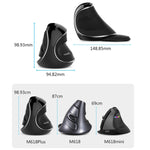 Mouse ergonomico verticale portatile wireless DELUX M618 Plus 2.4G 1600 DPI, 1600DPI Wireless