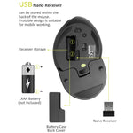 Mouse ergonomico verticale portatile wireless DELUX M618 Plus 2.4G 1600 DPI, 1600DPI Wireless
