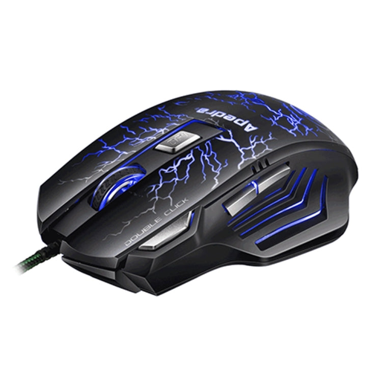 Apedra iMICE A7 Mouse da gioco ad alta precisione LED Luce respiratoria controllata a quattro colori USB 7 pulsanti Mouse da gioco ottico cablato 3200 DPI per computer PC portatile, iMICE A7