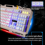 Tastiera da gioco ZGB G700 104 tasti USB cablata meccanica con sospensione a pannello metallico luminoso con supporto per telefono