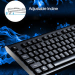 ZGB Q9 104 tasti USB Wired Grid Texture Tastiera da ufficio per giochi generali