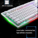 ZGB G20 1600 DPI Tastiera a sospensione meccanica professionale cablata luminosa + kit mouse ottico per laptop, PC