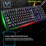 ZGB G20 1600 DPI Tastiera a sospensione meccanica professionale cablata luminosa + kit mouse ottico per laptop, PC