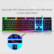 ZGB G21 1600 DPI Professionale Wired Retroilluminazione colorata Tastiera a sospensione meccanica + Kit mouse ottico per laptop, PC