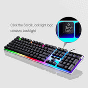 ZGB G21 1600 DPI Professionale Wired Retroilluminazione colorata Tastiera a sospensione meccanica + Kit mouse ottico per laptop, PC