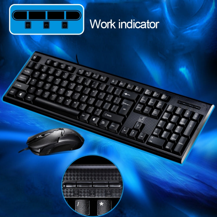 Chasing Leopard Q9 1600 DPI Professionale Wired Grid Texture Gaming Office Tastiera + Kit mouse ottico