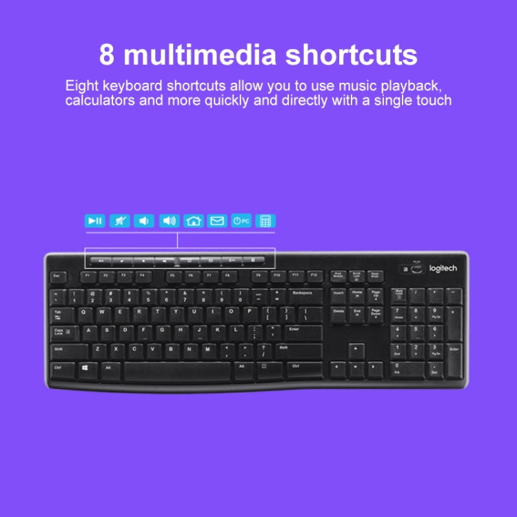 Set tastiera e mouse wireless Logitech MK270 da 2,4 GHz