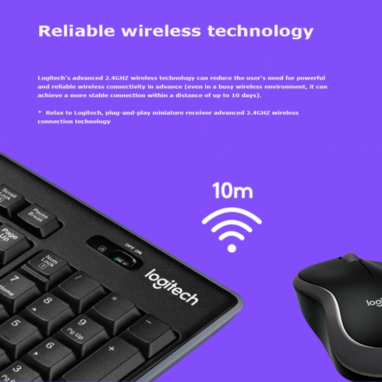 Set tastiera e mouse wireless Logitech MK270 da 2,4 GHz