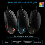 Logitech G102 Mouse da gioco ottico cablato regolabile a cinque velocità RGB luminoso da 6.000 DPI a 6 tasti, lunghezza: 2 m, G102, G102 (White)