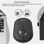 Mouse ottico wireless Bluetooth silenzioso Logitech Pebble Cobblestone a 3 tasti, 1000 DPI, portata wireless: 10 m